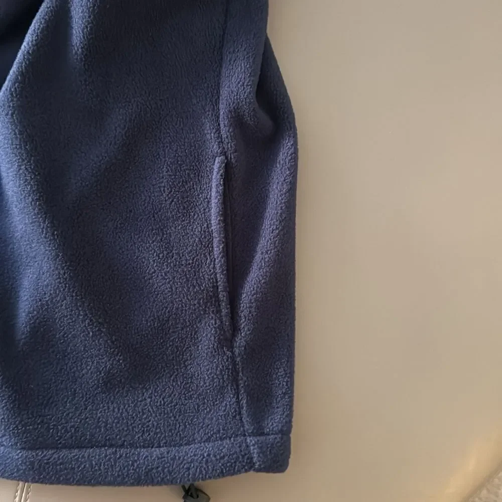 Bayside Fleece Navy Blue Men’s Zip Up Trump Logo Fleece Vest. Size  X Large.